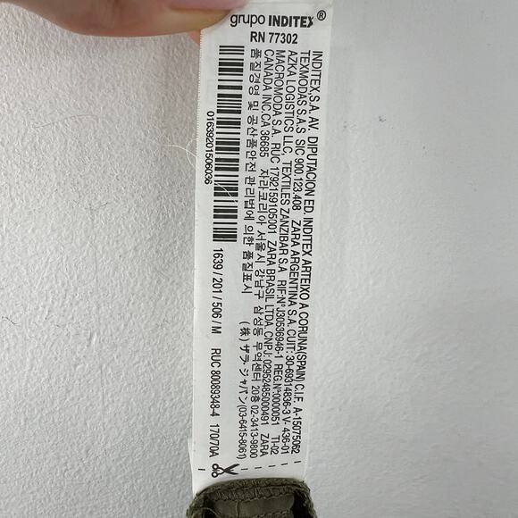 ZARA Trafaluc Collection Jogger Pants Green Elastic Waist Drawstring Size Medium - Picture 7 of 8